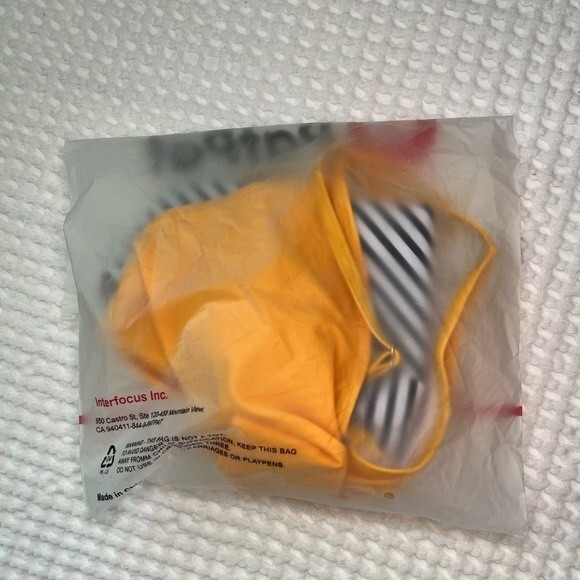 Swimsuit One Piece Womens Small Boutique Yellow Black Stripes V Neck Swim A1 - Picture 2 of 6